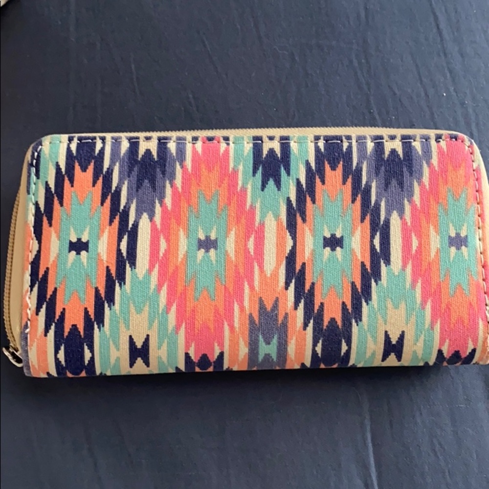 Gently used Aztec print wallet